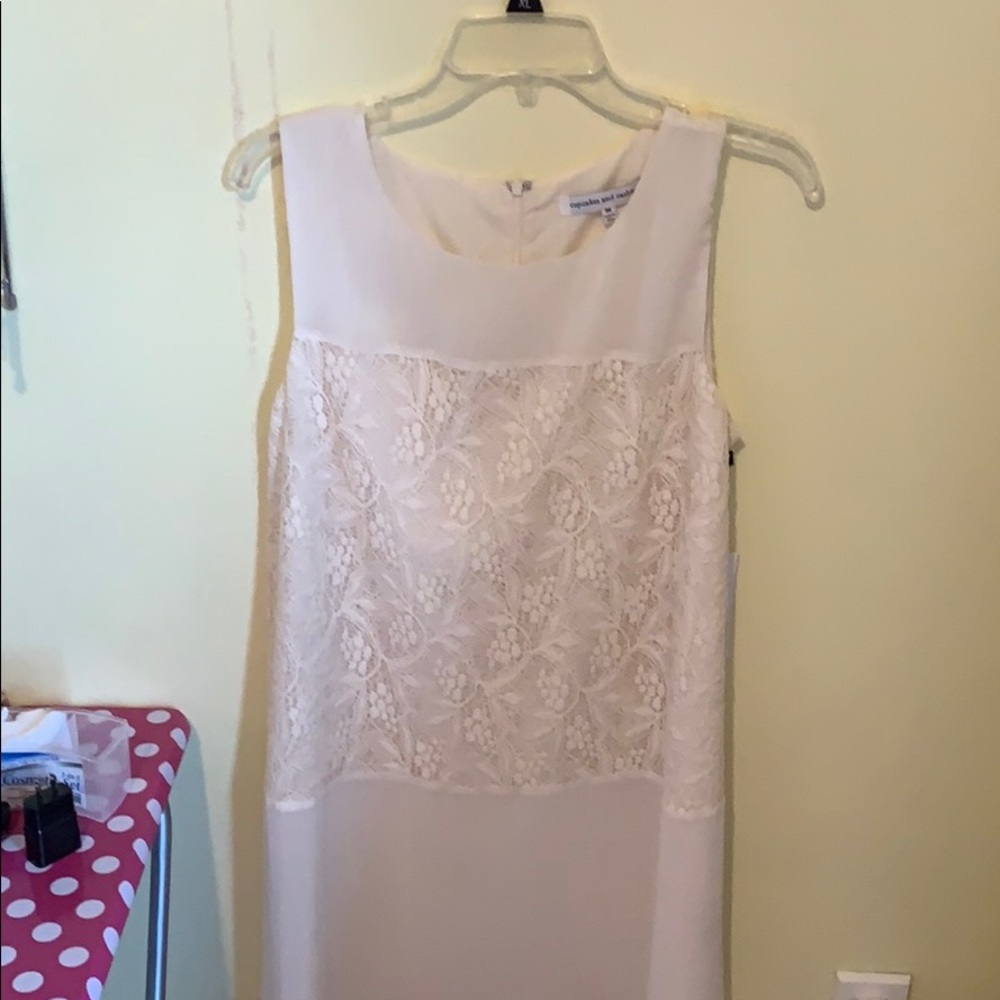 White lace dress.